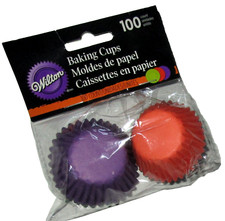 WILTON HALLOWEEN MINI Baking Cups 100 Ct. ASSORTED SOLID COLORS