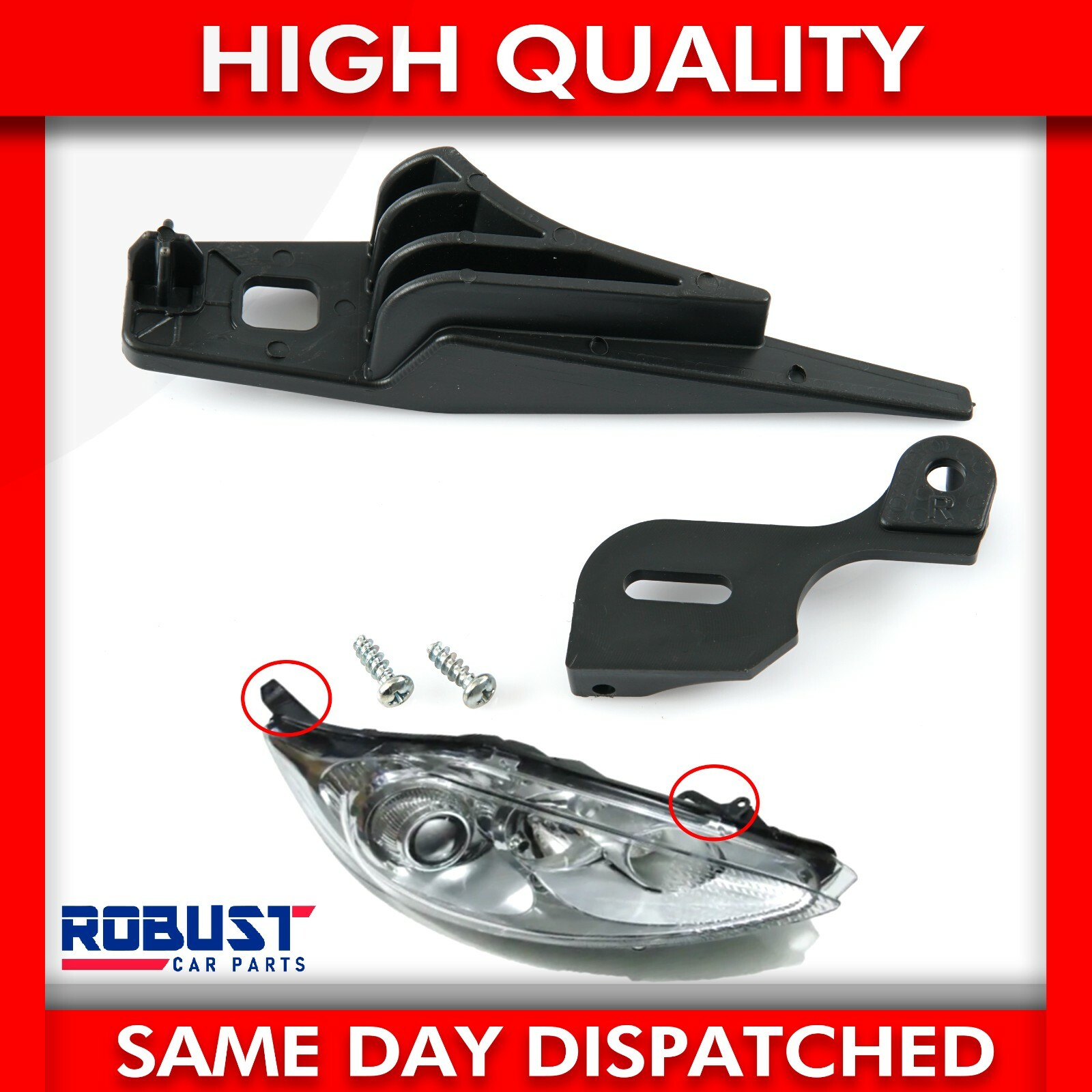 FOR FORD FIESTA HEADLAMP HEADLIGHT BRACKET TAB REPAIR KIT DRIVER SIDE ...