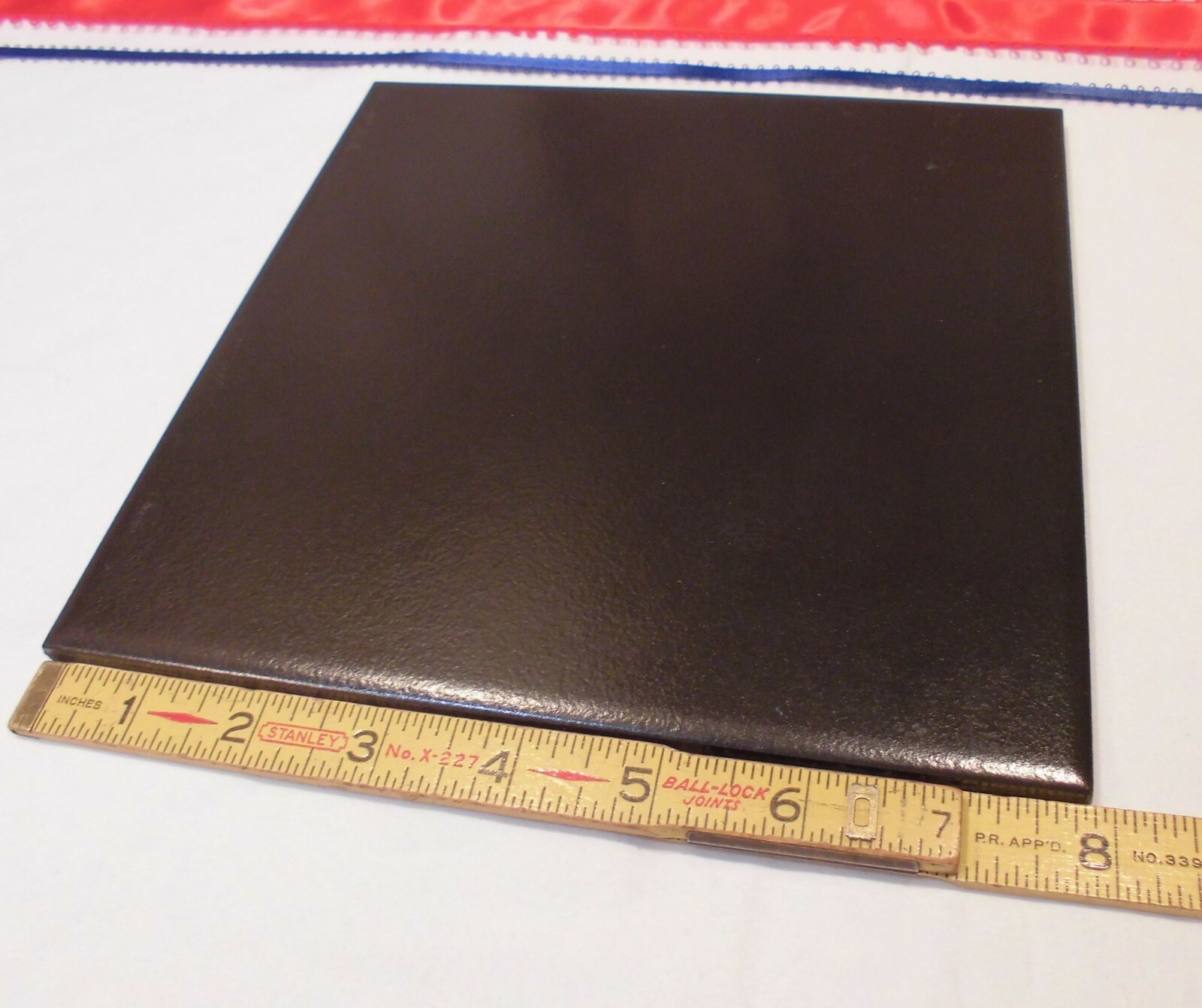 1 pc.  8" *Rich Black* Ceramic / Porcelain Floor Tile, actual size 7-7/8"   New