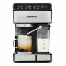 Chefman Espresso Machine RJ54 6-in-1 Stainless Steel 15-Bar Pump - Silver New