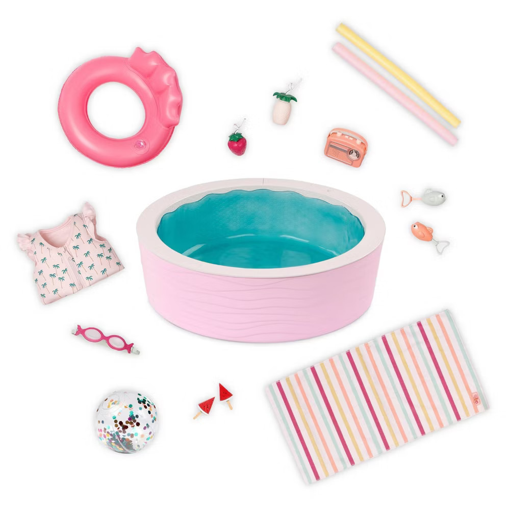 Our Generation Poolside Fun Pink Pool Playset and Accessorie