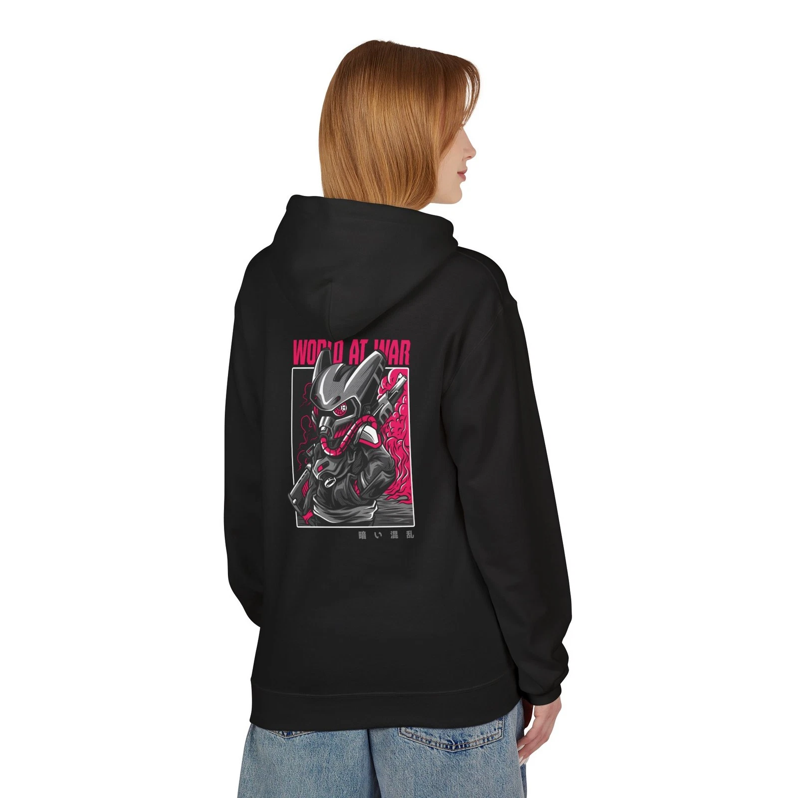 Warrior Spirit Graphic Hoodie - Unisex Midweight Fleece, Cozy Streetwear, [...]