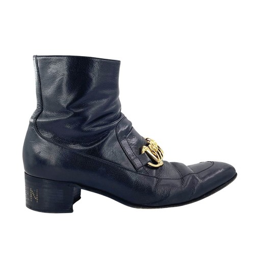 GUCCI Boots Shoes Horsebit EU 43.5 US 10 Leather Black Authentic - Picture 4 of 24