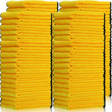 60 Pcs Yellow Microfiber Towels: 16"X16" Microfiber Drying Towels Bulk Micro Fib