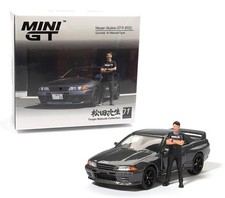 Mini GT 1:64 Nissan Skyline GT-R (R32) Nismo Gunmetal w/ Matsuda Figure MGT00869
