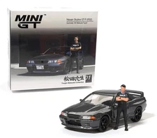 Mini GT 1:64 Nissan Skyline GT-R (R32) Nismo Gunmetal w/ Matsuda Figure MGT00869