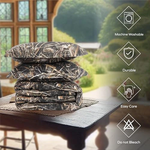  Juego de edredón camuflaje Realtree Max-5, tela de polialgodón premium, cama de camuflaje  Foto 4 de 4