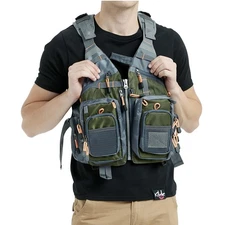 Obcursco Fly Fishing Vest for Men and Women with Breathable Mesh, Trout Fishing