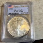 2006 US Silver Eagle $1 PCGS MS69 First Strike Flag Label 1 Ounce Oz. Silver 🔥