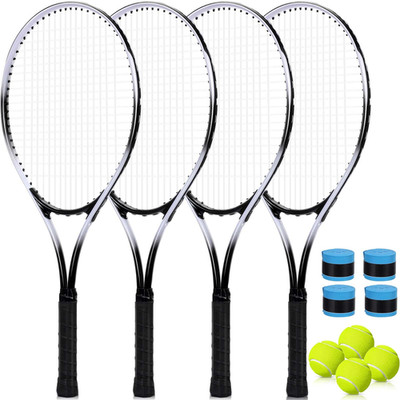 Vercanmonth 4 Pack Tennis Rackets For Adults Recreational 4 Players Pre Strung