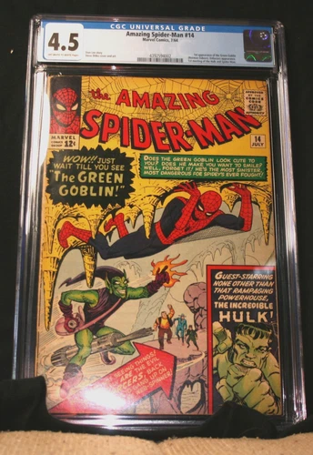 AMAZING SPIDER-MAN #14 CGC 4.5 OW/W PAGES   1ST APP OF THE GREEN GOBLIN 1964