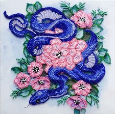 Bead Embroidery Kit "Embrace of nature" size 7.9"x7.9" / 20.0x20.0 cm