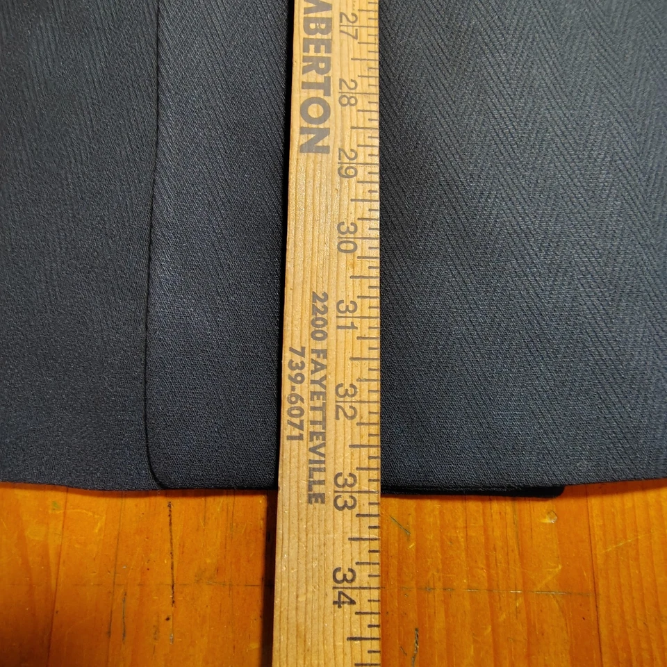 Blazer Abrigo Deportivo Negro 42L Hecho en Italia Super 100’s Lana Doble Pecho Foto 3 de 4