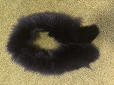 LARGE REAL BLACK FOX FUR  COLLAR  SOFT SUPPLE  USA Lined , 32" x 5" #S