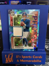 2025 Donruss Optic Jaxson Dart Rookie Phenom Patch Blue Ice /49 RC Color Match