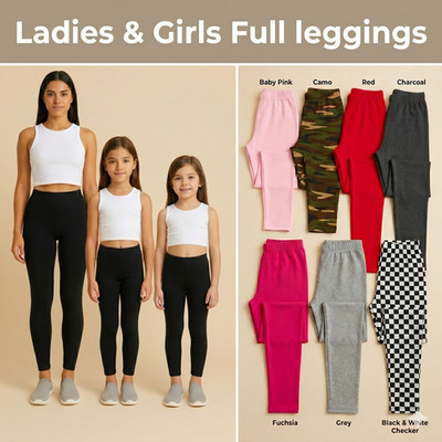 Ladies Girls Full Length Cotton Leggings Stretch Yoga Gym Fitness Women 6-22