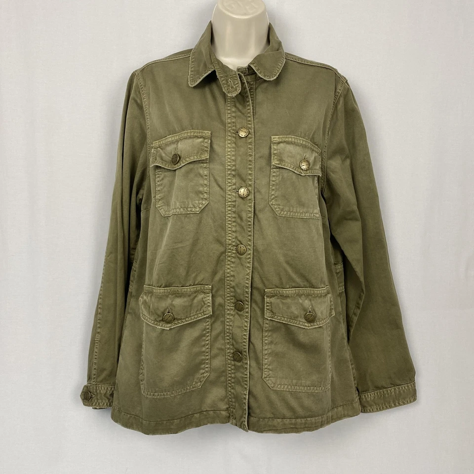Chaqueta Current Elliott Commander Mujer Grande Verde Ejército Militar Grunge Gorpcore Foto 2 de 4