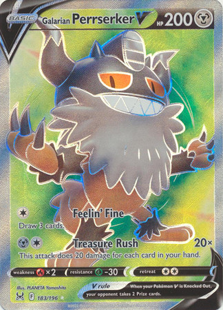 GALARIAN  PERRSERKER V 183/196 LOST ORIGIN POKEMON (FULL ART, NM)