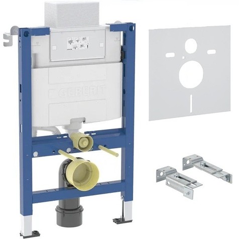 Anas Magna Rimless Pan With Geberit Duofix 0.82 Alpha Wc Frame White Flush Plate - Picture 4 of 13