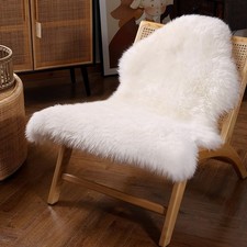 Premium Genuine Fur Sheepskin Rug Real Australia Lambskin Cover CreamyWhite 2x3'