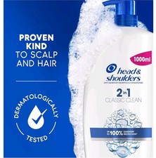 Head & Shoulders Classic Clean 2in1 Anti Dandruff Shampoo 1000ml for Daily Use.. 9.99 per litre