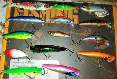 70pcs Fishing Tackle Spinner Crankbait Swimbait Lures  Variety Kit 