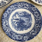 Blue floral Plates Set Of 3 Plate Wall Ready  — photo 3