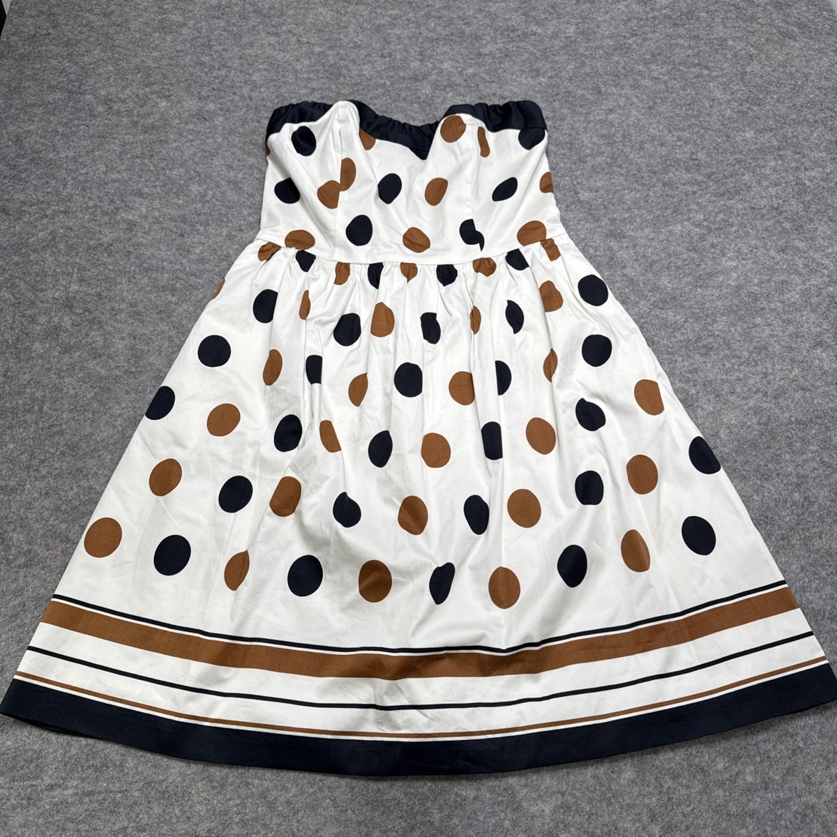 The Limited Brown & Blue Polka Dot Strapless Women's Dress Size, 8 Summer |  eBay