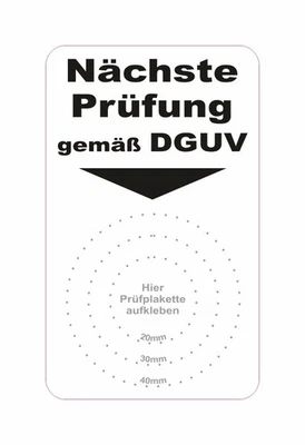 DIE-STICKERBAR UVV Grundplaketten Nächste Prüfung gemäß DGUV Unterlage Prüfplaketten DGU BGV
