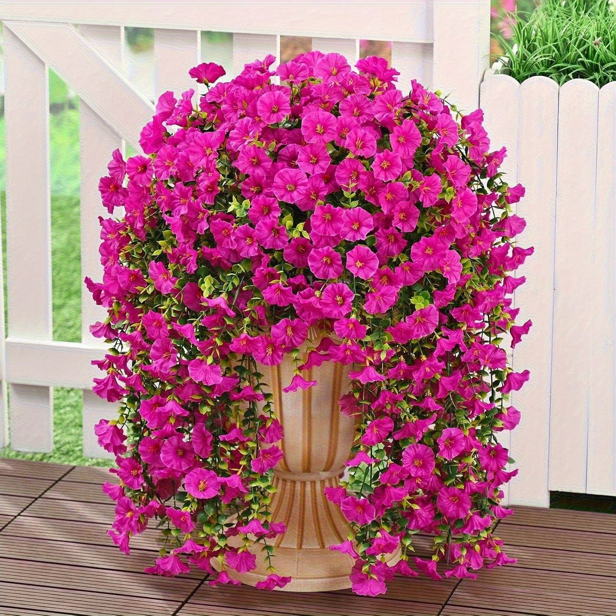 未開封　MORNING GLORY Synthetic 4Pcs UV Resistant Artificial Hanging Morning Glory Flower Faux