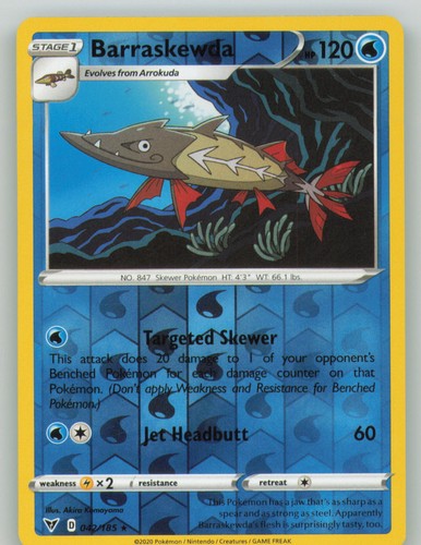 Barraskewda 042/185 Reverse Holo Vivid Voltage Pokemon NM
