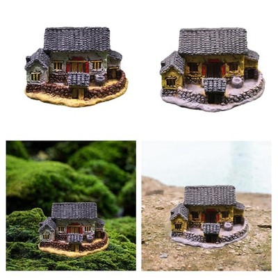 Micro Dorf Haus Dekoration Resin Mini Landhaus Gartendeko Figur für Fee
