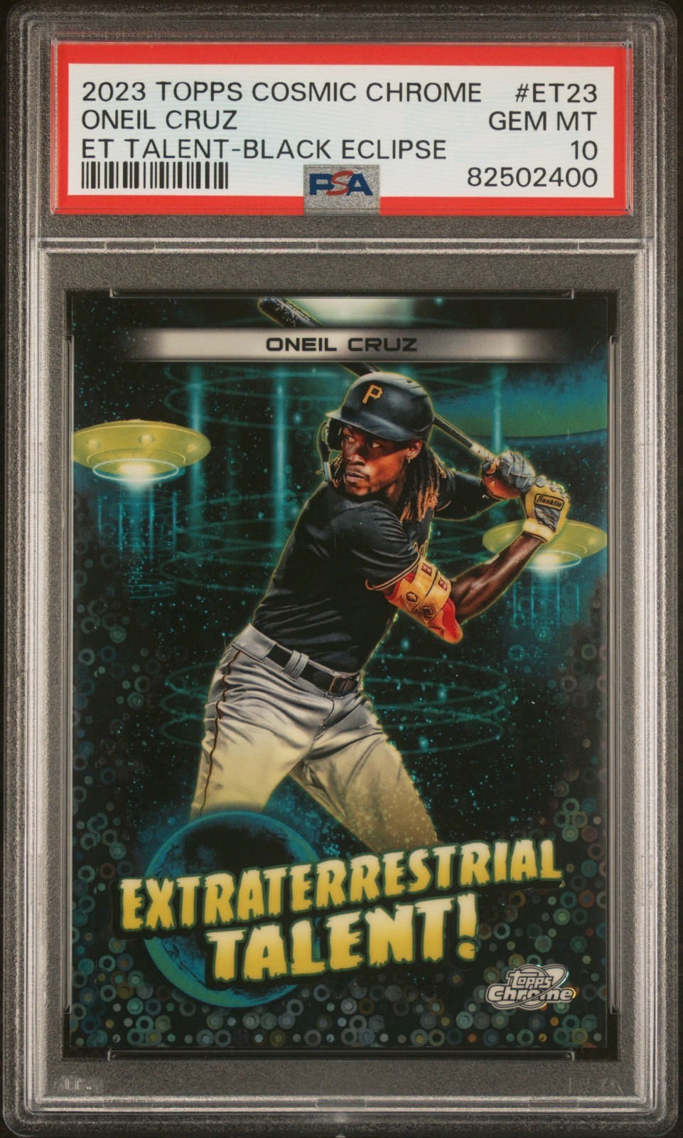 Oneil Cruz 2023 Topps Cosmic Extraterrestrial Talent Black Eclipse 1/10 PSA 10