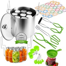Canning Pot Water Bath Canner 20quart Stock Pot, Stainless Steel Canning Supp...