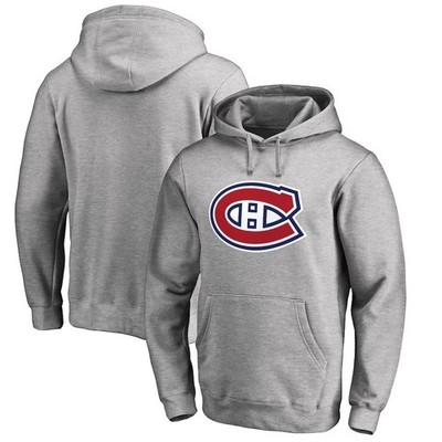 Fanatics Men's Montreal Canadiens Primary Logo Pullover Grey Hoodie Size Medium