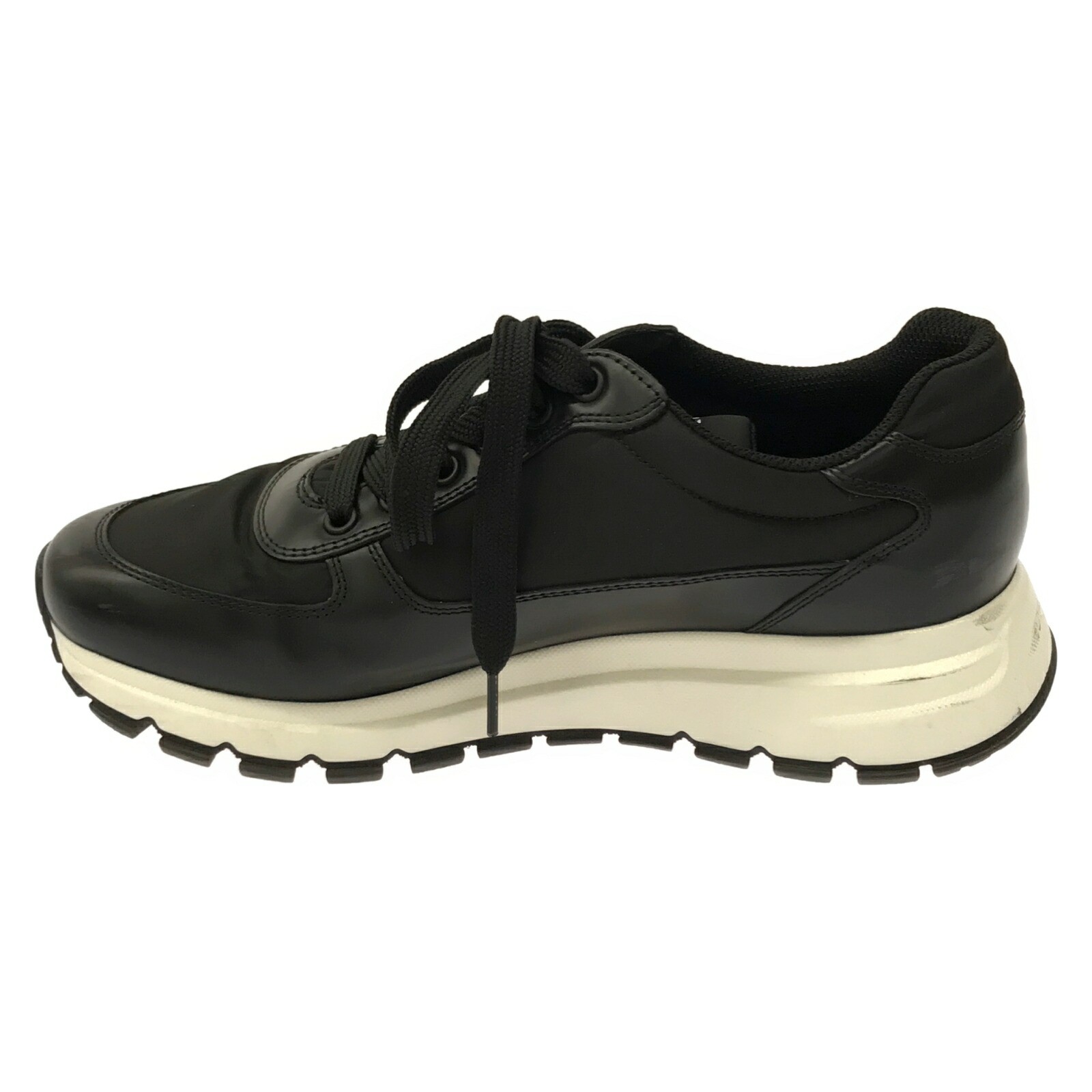 PRADA Leather Sneakers for Women in Black Style 2EG406