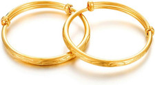 2Pcs/Lot Baby Bracelet for Infant Girls Boys 18K Gold Plated Kids Baby Expandabl
