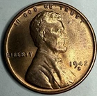 1942 S Uncirculated Lincoln Wheat Cent Exact Coin Imaged #LWC1492