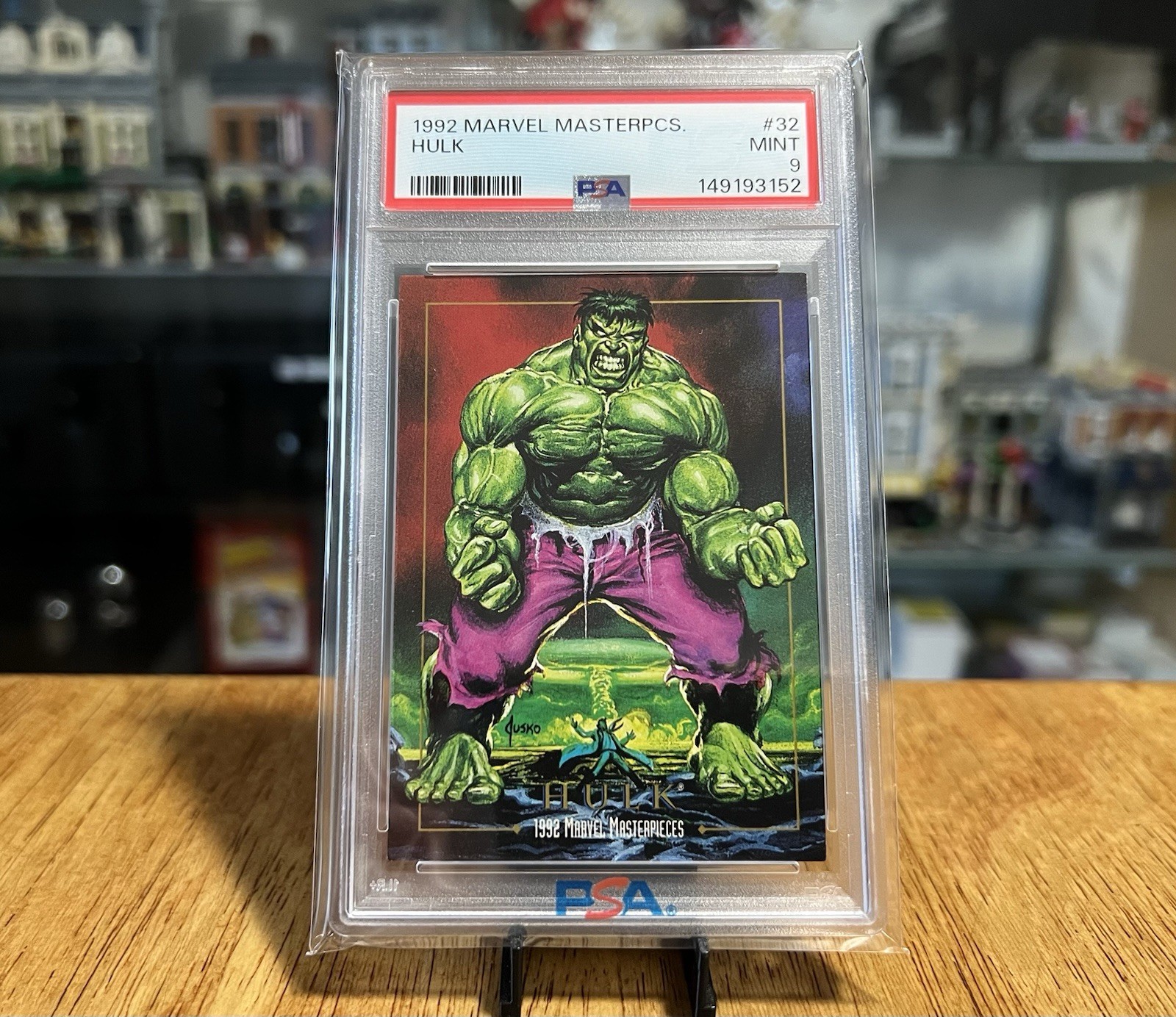 1992 Incredible Hulk Marvel Masterpieces #32 PSA 9 Skybox Iconic Art Card