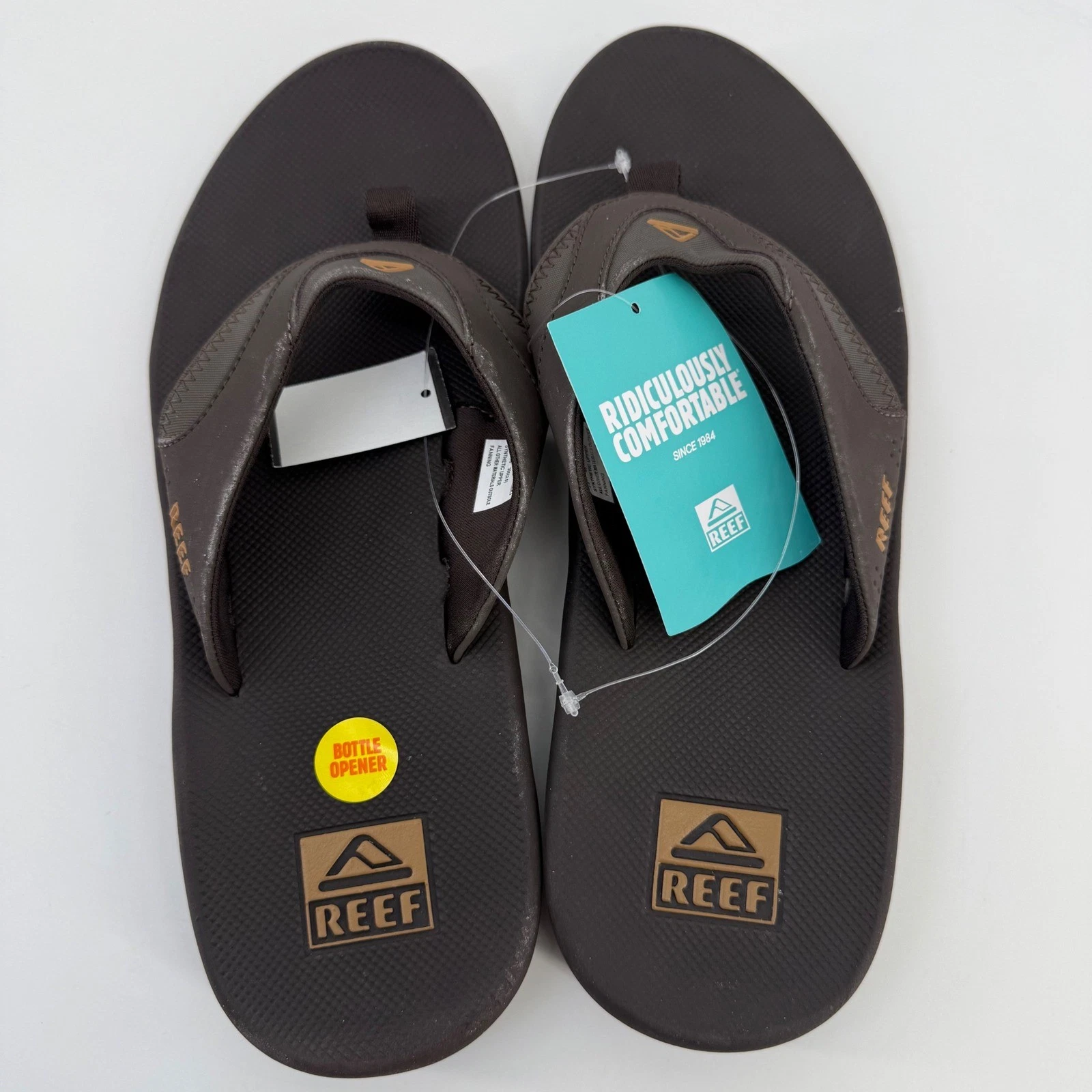 Reef Mens Flip Flops Sandals Brown Gum Size 9 Bottle Opener
Opens in a new window or tab