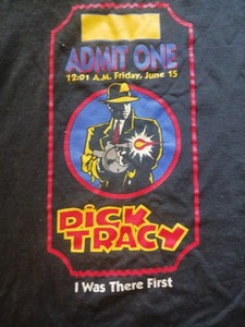 Vintage Dick Tracy Admit One Movie T-Shirt Men’s Size XL  1990