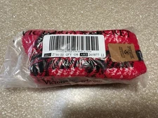 Victoria's Secret PINK FUZZY MID-CALF SOCK MARSHMALLOW KNIT Sherpa Red Pepper