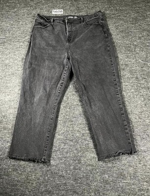 Old Navy Sky High Jeans Womens 18 Black Denim Exrta High Rise Straight Leg