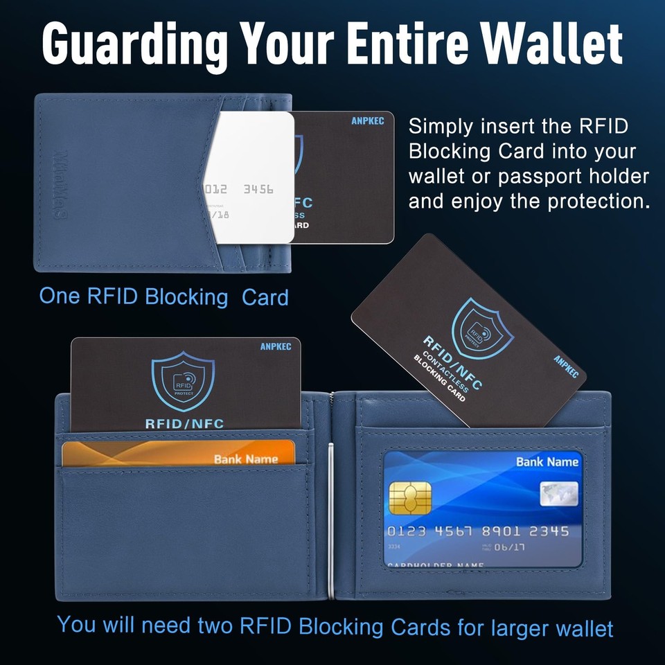 RFID Blocking Card – NFC Contactless Credit Debit Card Protector (5 ...