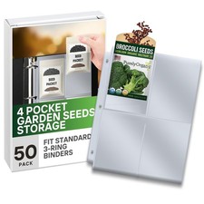 Performore Seed 400 Storage Organizer Sleeves (3.5" x 5.25") – 4 Pocket Clear