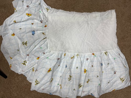 Vintage Disney Classic Winnie The Pooh Crib Skirt Dust Ruffle Eyeore Tigger