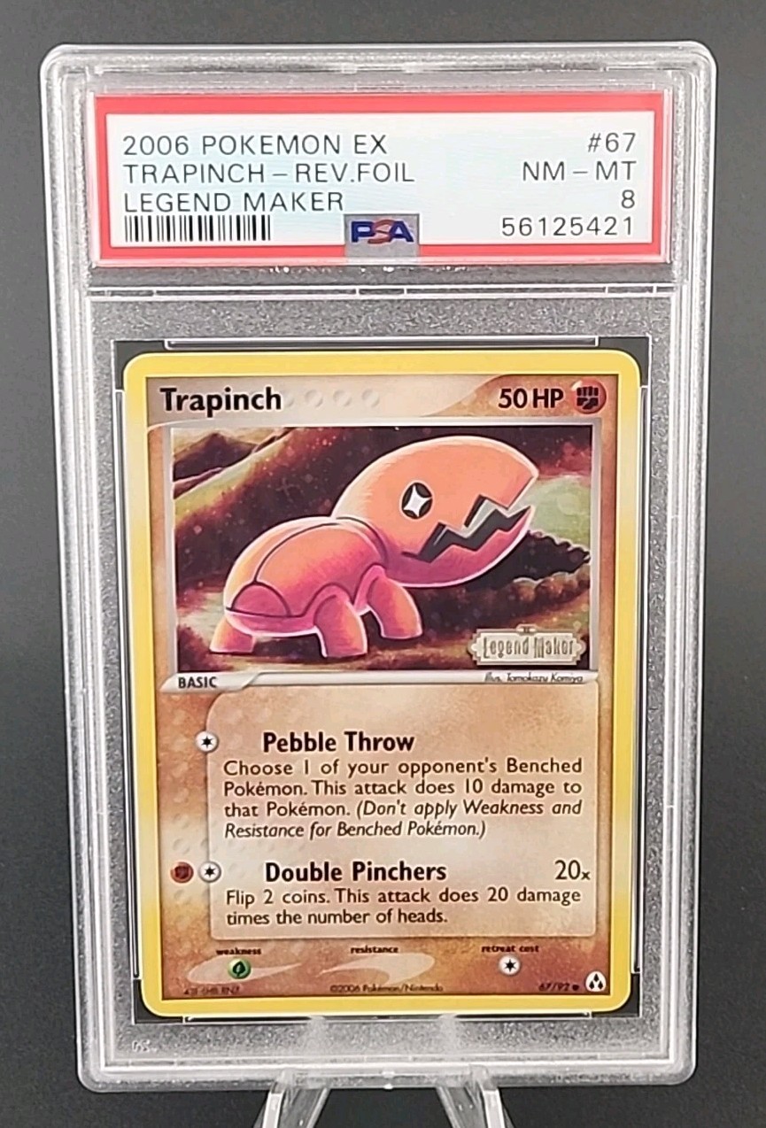 PSA 8 NM-MT 2006 Pokemon Trapinch EX Legend Maker Reverse Holo Foil #67