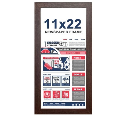 KTKDE 11x22 Newspaper Frame wooden picture frames with Polished Plexiglass,Po...
