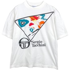 Used 90'S SERGIO TACCHINI logo print T-shirt men's size M equivalent vintage