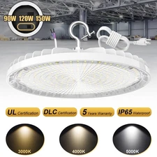 White 150W UFO LED High Bay Light 3000-5000K Warehouse Lighting Adjustable Model